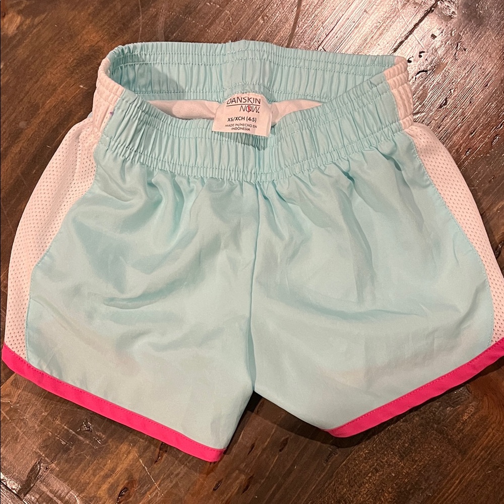 Danskin Now Aqua Shorts with Pink Trim